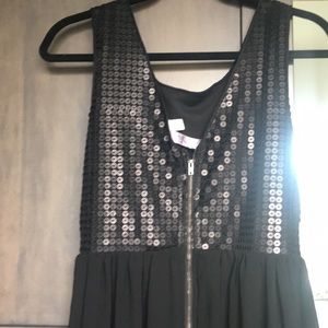 Black sequin high low dress